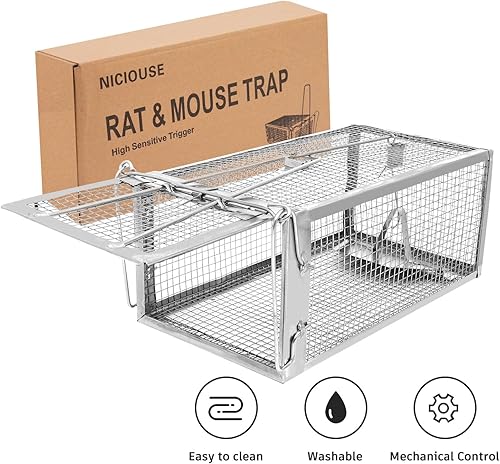 Miniatura 4 de Trampa Humana para Ratas - Atrapa y Libera Ardillas Listadas, Ardillas, Ratas y Ratones, Trampa para Ratones Vivos para Uso en Interiores y