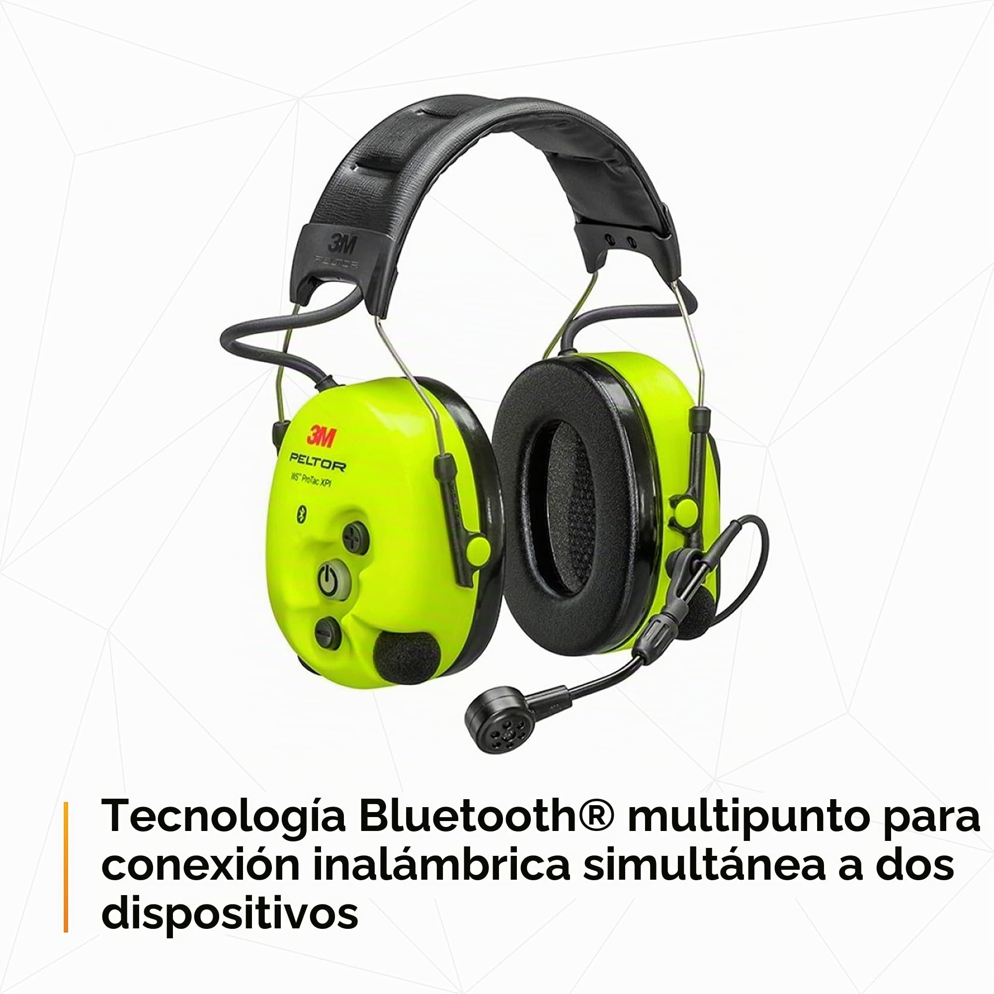 3M Peltor WS ProTac XPI, auriculares de protección auditiva, Bluetooth | amarillo, 7100196045 (orejeras cápsulas), valor de aislamiento: SNR 33 dB