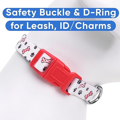 Vista 93 de Pawtitas Collar personalizado para perro, collar de perro pequeño, bordado con nombre, número de teléfono, collar de cachorro, collar ajustable