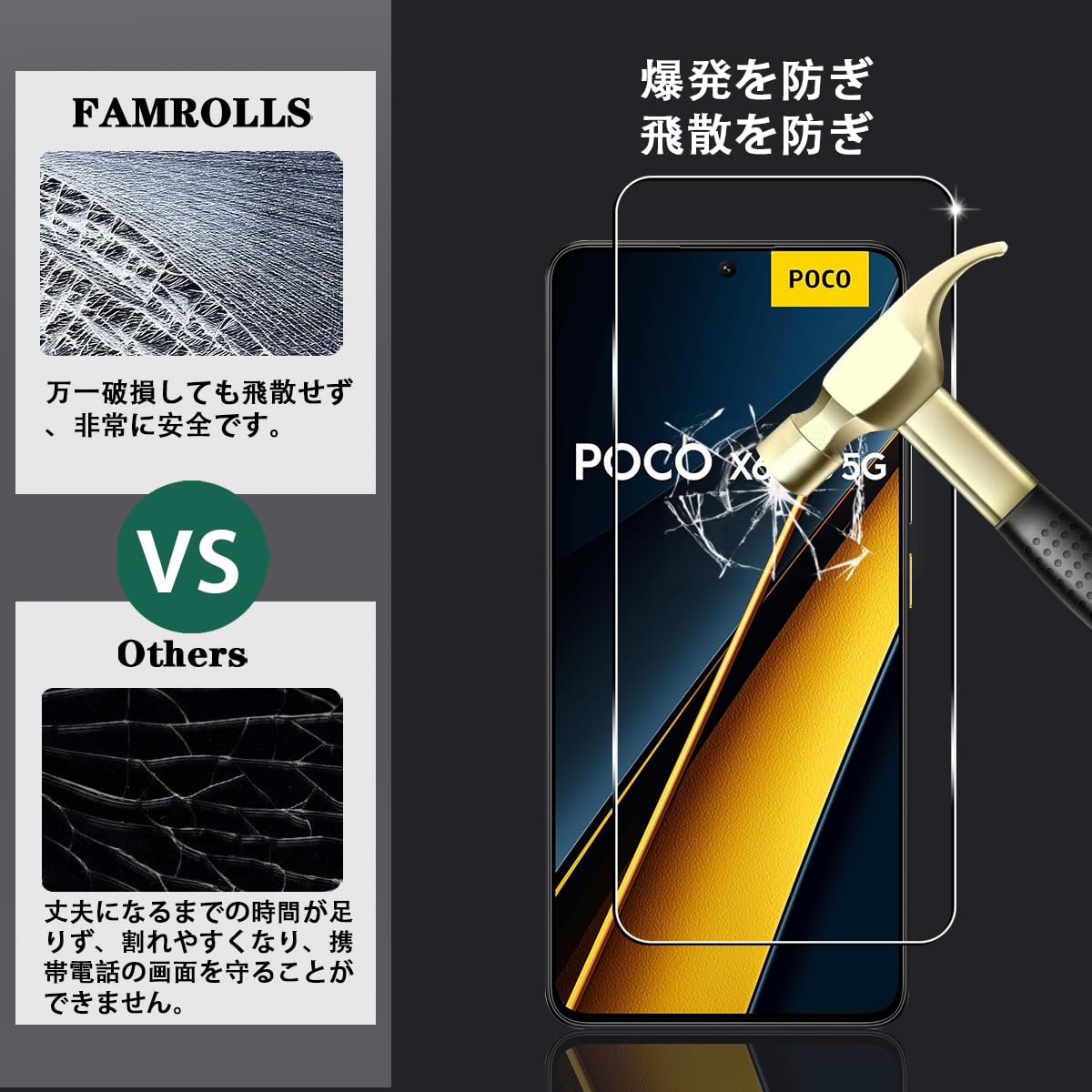 Amazon | 【2+2枚セット】 対応 Xiaomi POCO X6 Pro ガラスフィルム