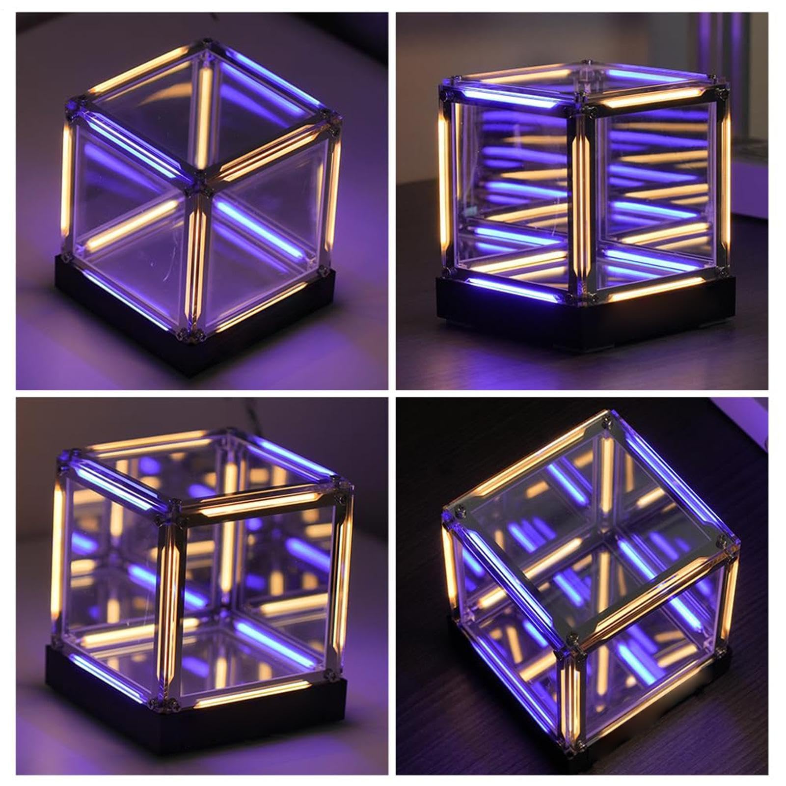 Lampa Kostka 4D Dekoracyjna Futurystyczna Lampka