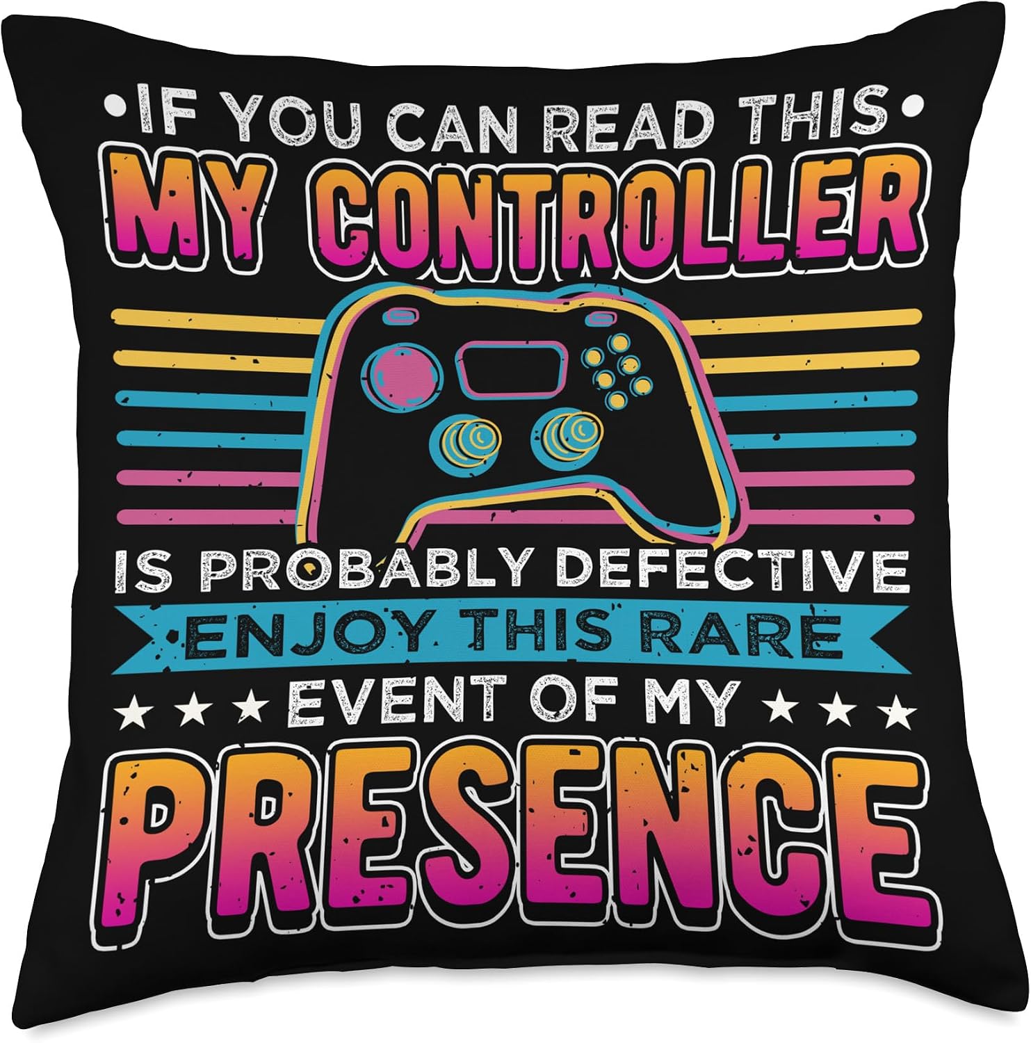 Gaming Gifts For Men & Boys Funny, E-Sport Items Gamer & E-Sport Sarcastic Video Esport Gaming Throw Pillow, 18x18, Multicolor