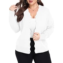 TIANZHU Women's Plus Size Long Sleeve Ribbed Wave Edges Cardigan Sweaters | Ribbed Wave Edges Design,Soft and Lightweight Fabric,For Comfortable Indoor Wear and Outings or Casual Office Layering