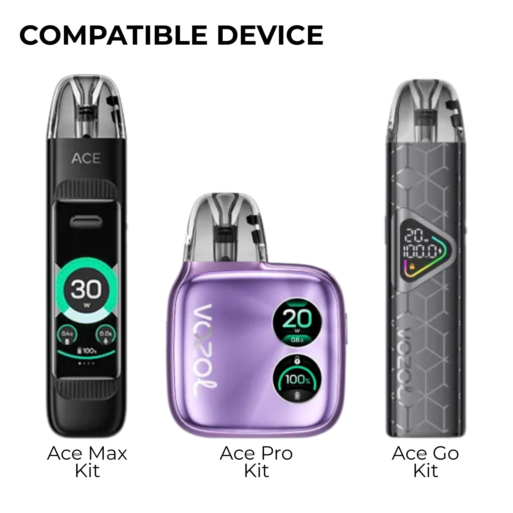 vozol ace max pod kit VOZOL Ace Max Pod [0.6ohm | 17w - 23w] 3 Pack - COMPATIBLE WITH: Vozol Ace  Max Kit, Ace Go Kit - RDTL Vaping, Top-Filling, Mesh Build