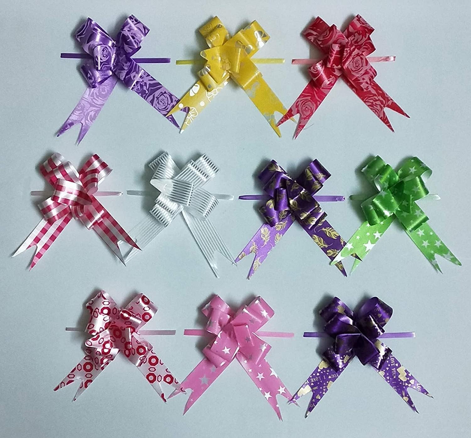 Ublic 50 Pcs Gift Ribbon Bow for Packing | Decoration and Crafts Multicolor