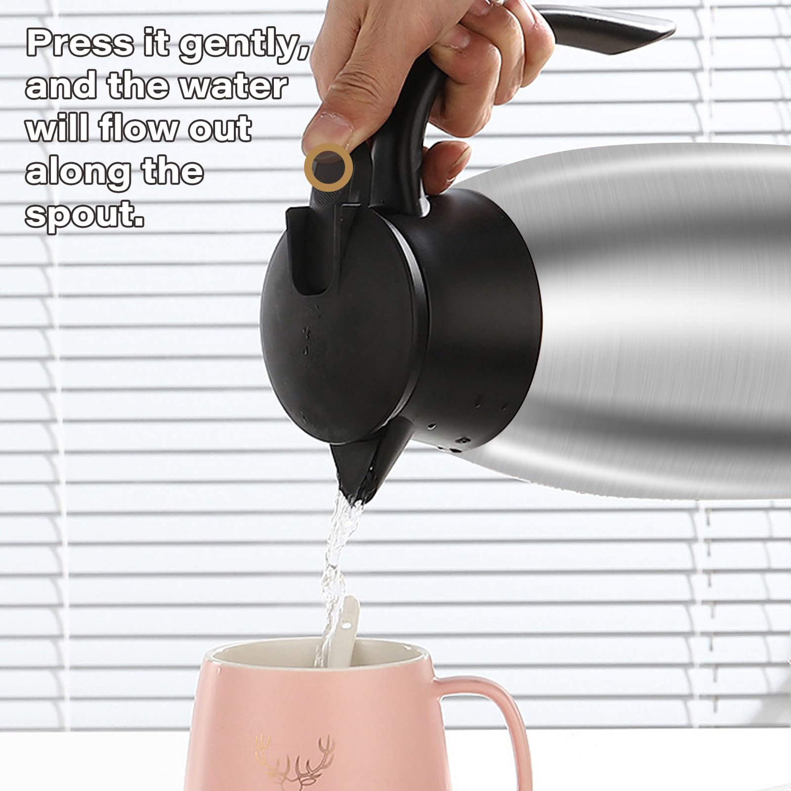 2 L Caraffa Termica, Caraffa Per Caffè, Thermos In Acciaio Inox, Mantiene Caldo Per 24 Ore, Thermos Sottovuoto A Doppia Parete Per Mantenere Calde Le Bevande Bollitori, Teiere E Caffettiere