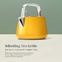 Vista 2 de Caraway Hervidor de té silbante de 2 cuartos de galón, olla de té duradera de acero inoxidable, hervido rápido, agnóstico para estufa, no tóxico