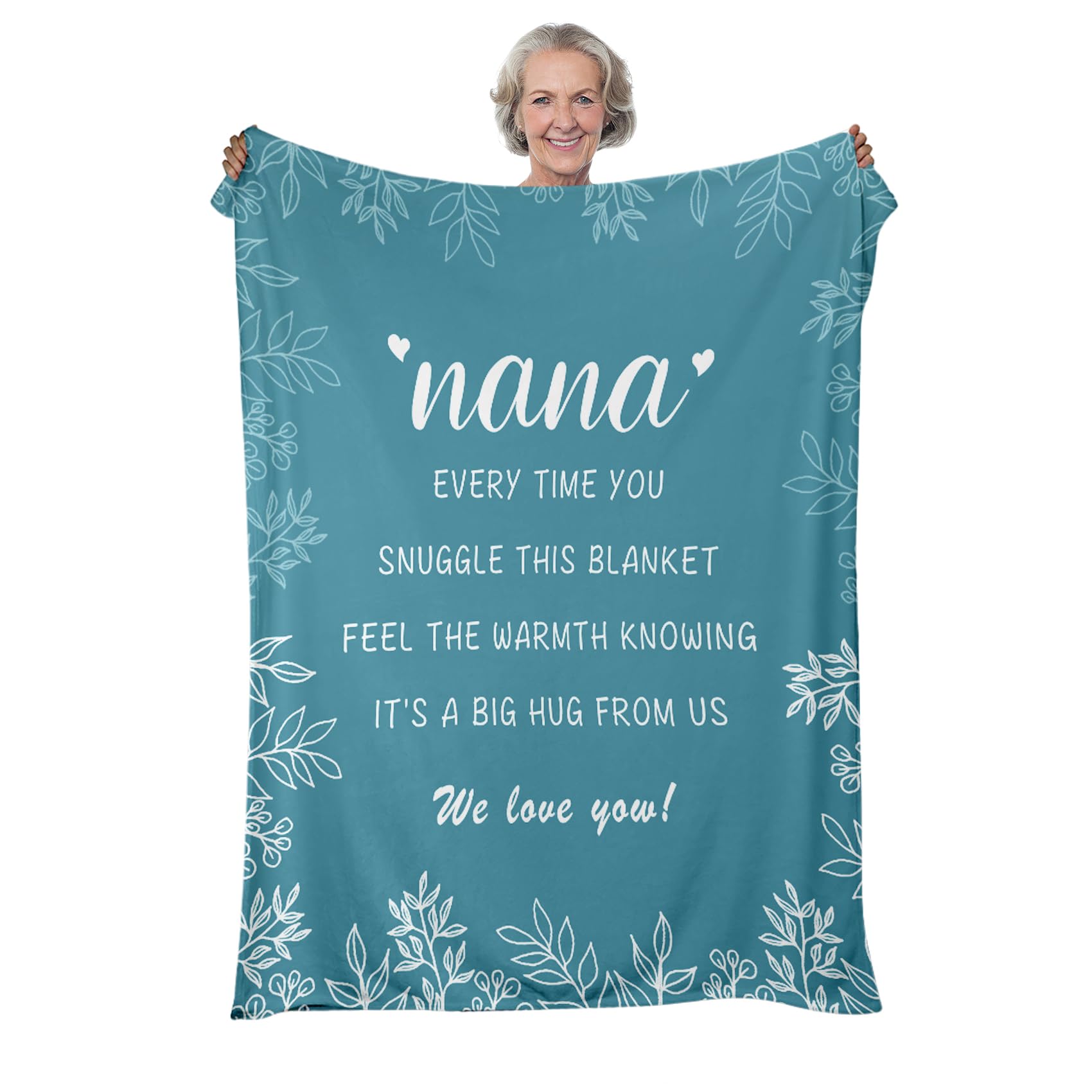 HAFRILY Nana Gifts Flannel Blanket for Birthday 50"x60" Grandma Gift from Grandchildren Soft Flannel Blanket as Christmas for Grandma Nana on Christmas Mothers Day