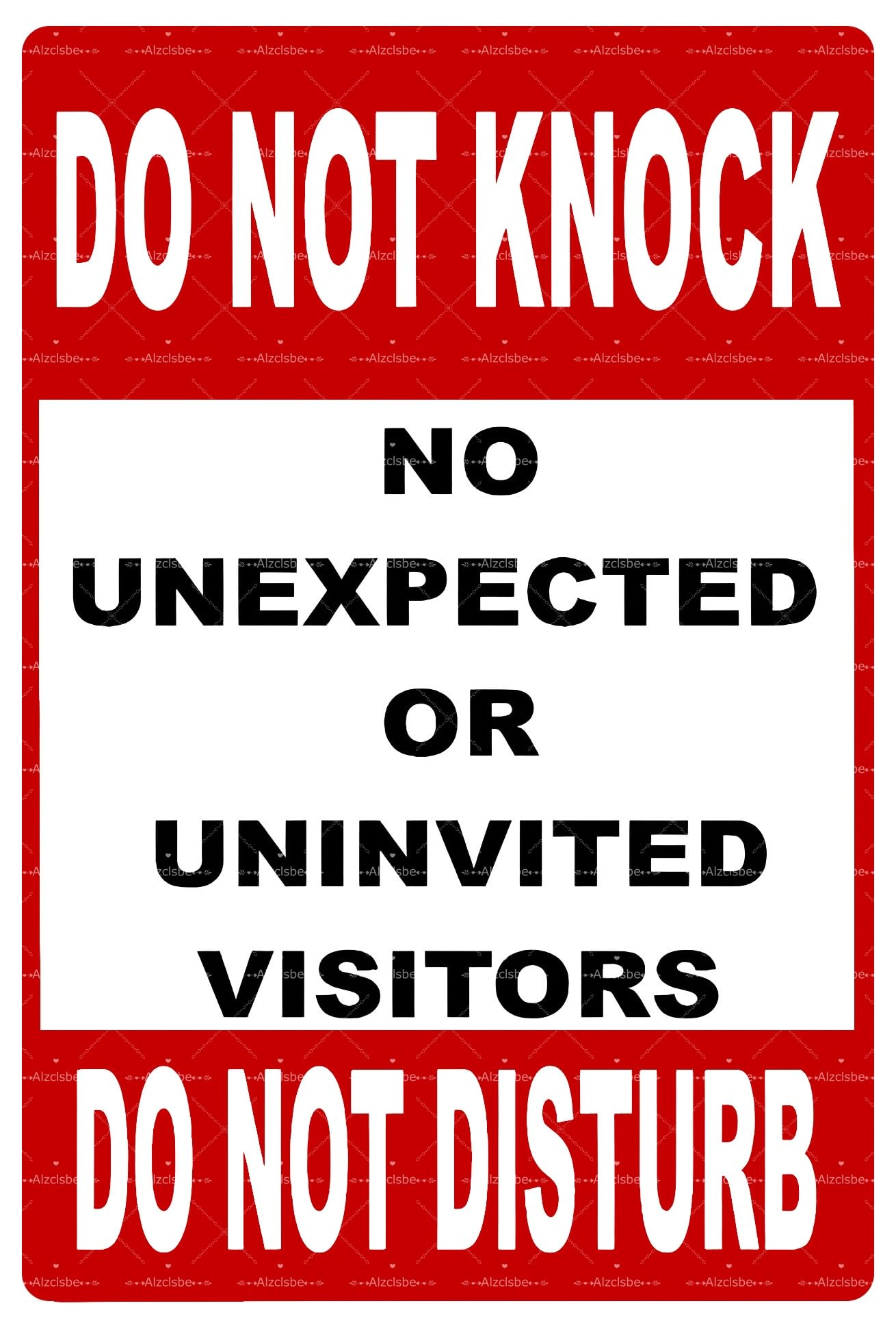 Do Not Knock Sign Do Not Disturb Warning Door Sign No Unexpected or Uninvited Visitors Metal Tin Sign for Home,Office,Porch,Privacy Notice 8x12 Inch