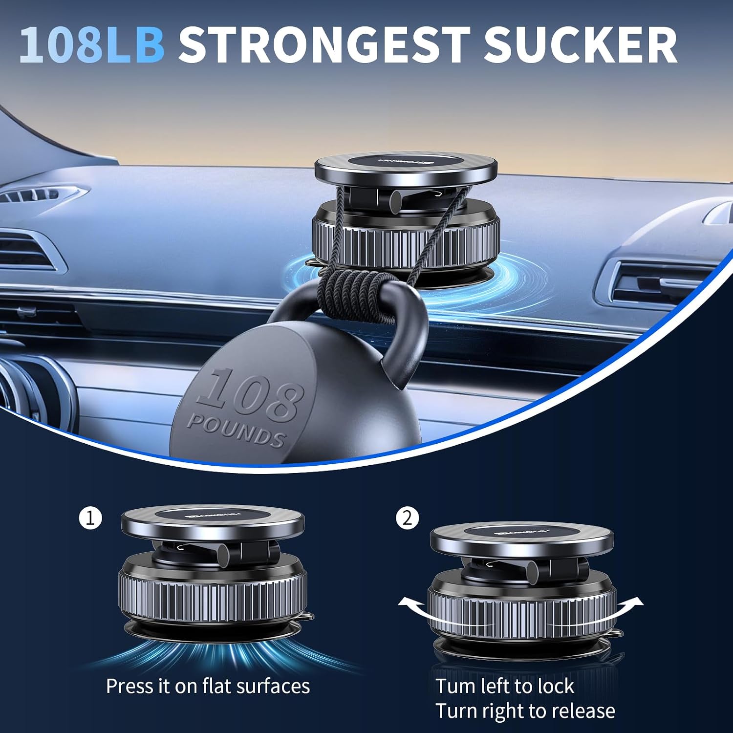 Car Phone Holder, 360°Adjustable Magnetic Phone Holder for Car,Super Magnetic Suction Cup Phone Mount,Phone Holders for Your Car for iPhone 17 Pro Max 16 15 14 13 12 Air Plus