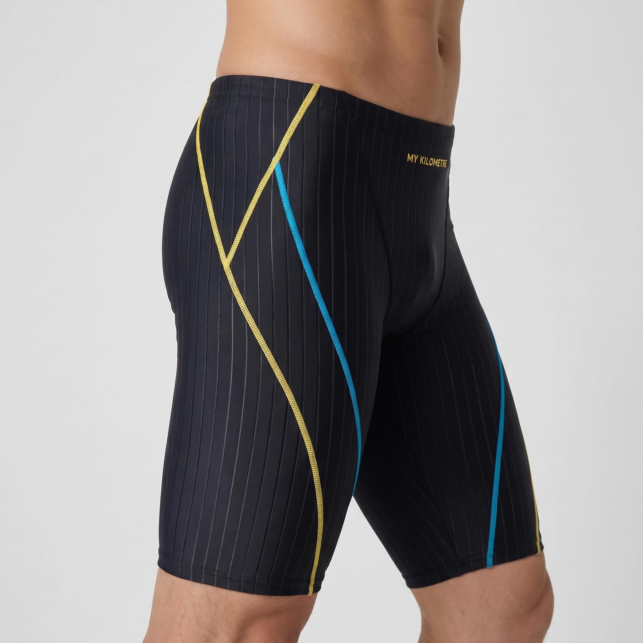 MY KILOMETRE Maillot de Bain Homme Jammer – Jammers de Natation Solides, Endurance, Longs, pour Entraînement et Compétition