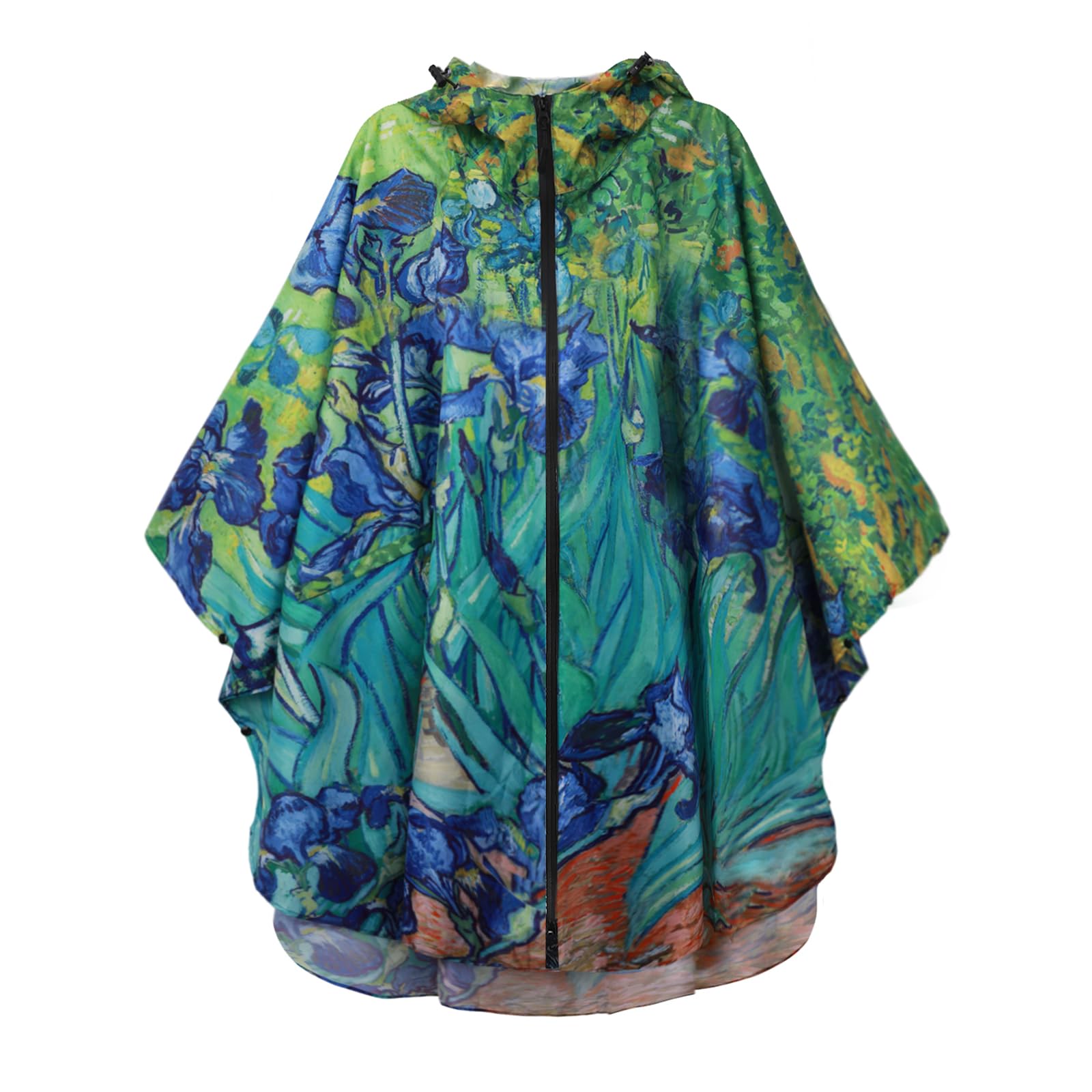 SaphiRose Adult Rain Poncho Waterproof Hooded Zipper Raincoat with Pockets