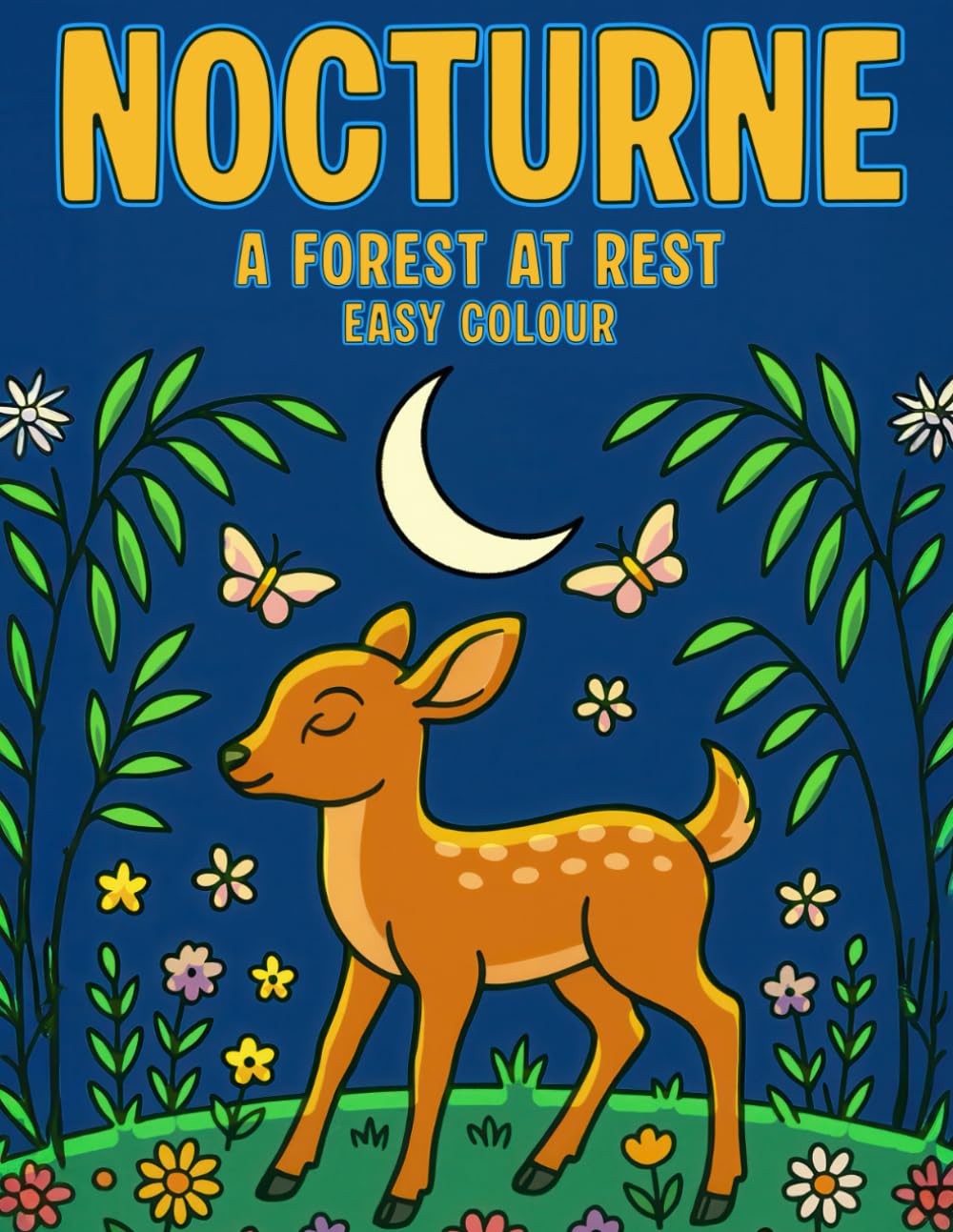 Nocturne : A Forest At Rest Easy Colour: A Nocturnal Woodland-Inspired Stress Relief Colouring Book – Bold Line Woodland Scenes for Kids, Teens and Adults to Relax and Enjoy (Coffee Top Collection)