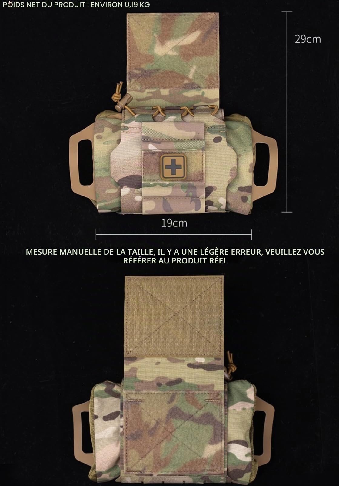 Peminkoo Pochette Militaire Tactique à déploiement Rapide Kits médicaux lFAK adaptés au Gilet de Chasse Airsoft Sac de Survie d'urgence équipement de Camping en Plein air