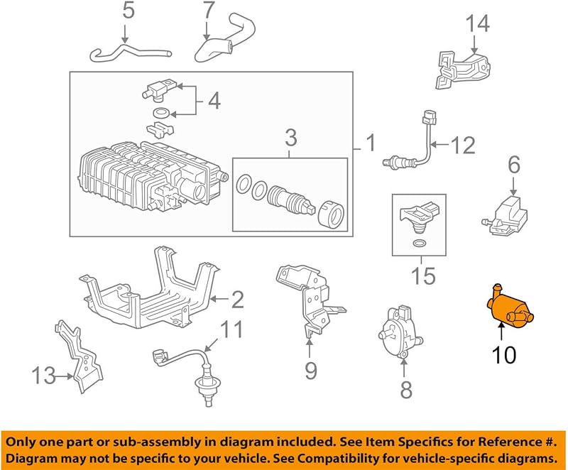 Junta da válvula de purga Honda 36166-R40-A01 para sistema de emissões – 1 unidade