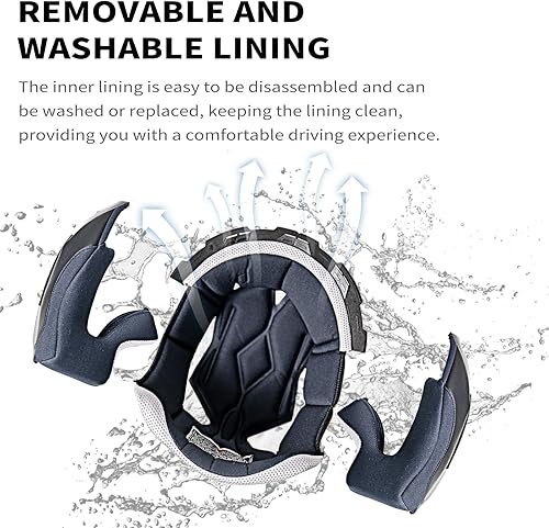 Miniatura 7 de Cascos para adultos, motocicleta, aprobado por DOT, ligero, fibra de vidrio, casco de calle, casco de cara completa, carreras de equitación con