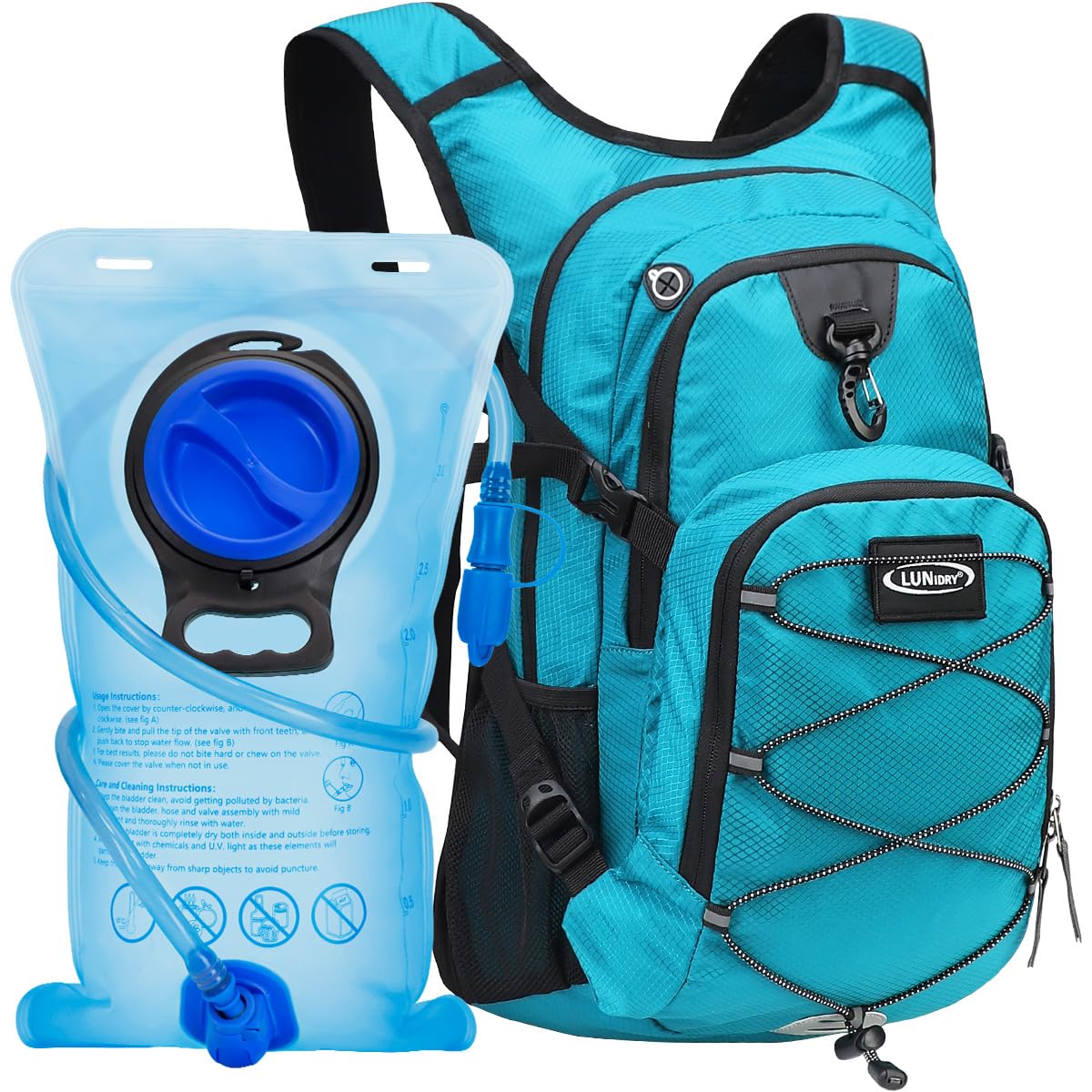 Sac à dos d'hydratation avec poche d'eau de 3 L, sac à dos d'hydratation isotherme pour course à pied, sac à dos léger pour randonnée, cyclisme, camping, vélo pour homme et femme