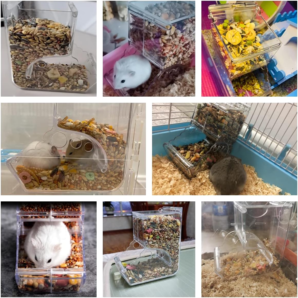 Hamsters Feeder Small Animals Guinea Pig Hay Feeder,Hamster Food Dispenser,Fixed Food Bowl,Automatic Feeder Acrylic Transparent Auto Dispensers : Pet Supplies