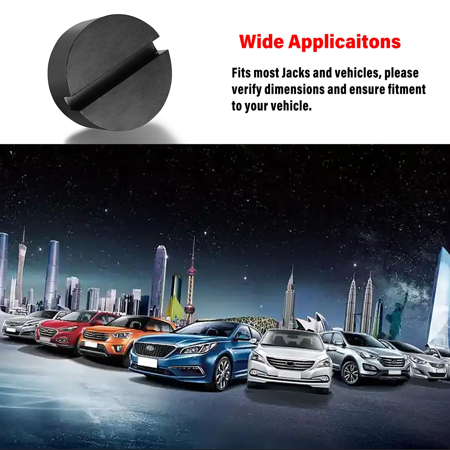 YIXISI Car Jack Pad Almohadilla de Goma, Almoadilla de Gato Universal Bloque de Goma con Ranura, Goma Gato Hidraulico Bloqu, para Gato Hidráulico Universal — view 6