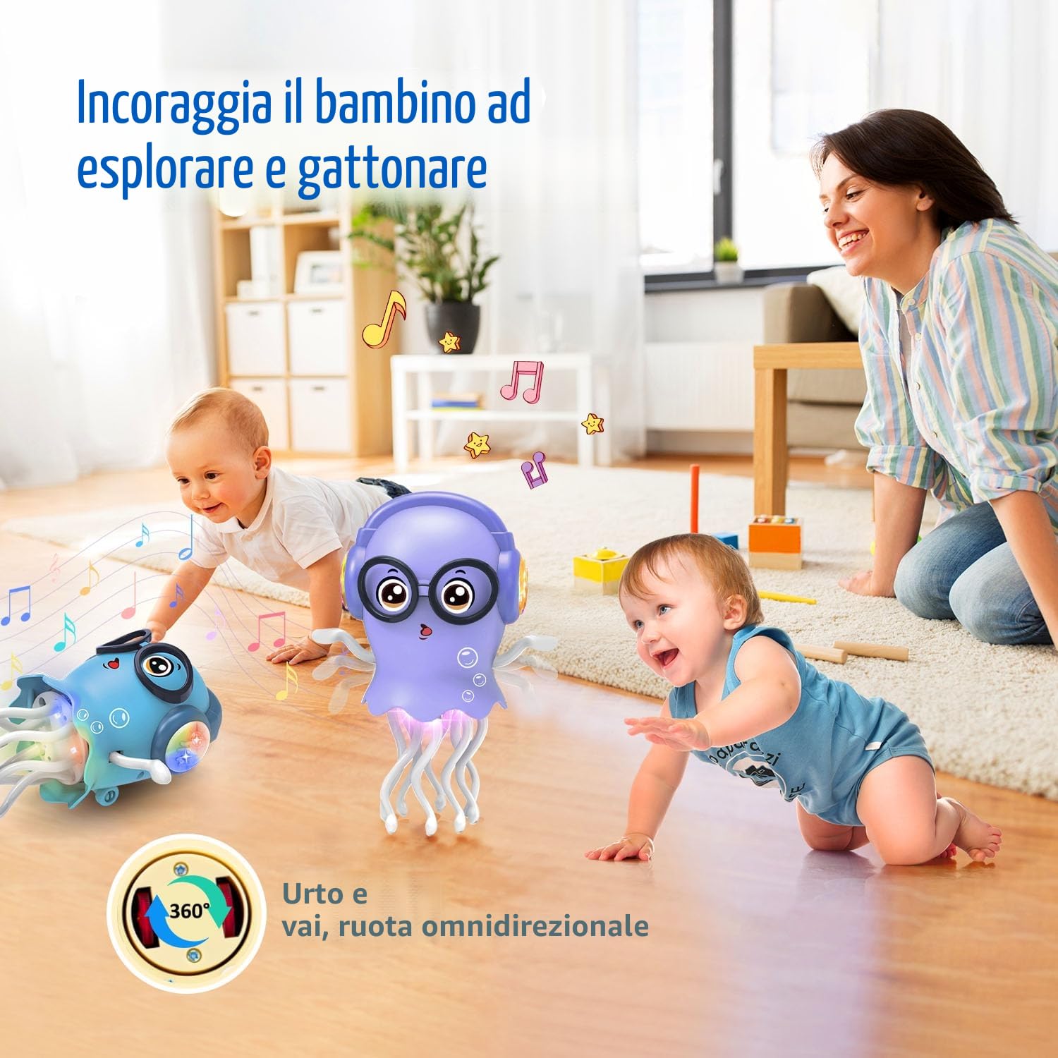 Zonopy Medusa Danzante Bambino, Medusa Strisciante per Bambini, 3-6 Ragazze, 6-12 Anni, Giocattoli Magici per Bambini 3, 4, 5, 6, 7, 8 anni, Regali di Compleanno