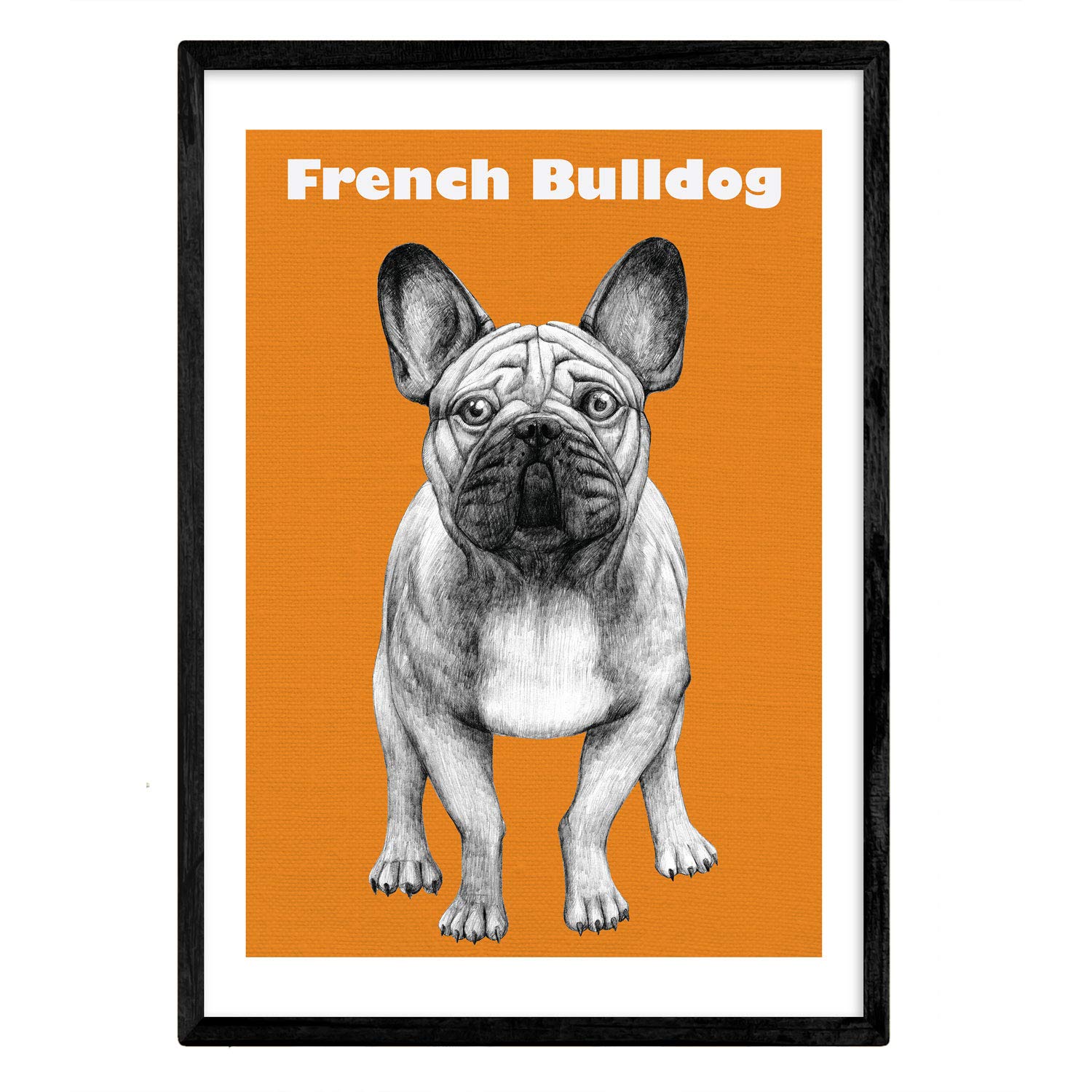 Nacnic Poster Bulldog. Decorative foil dogs. A4 size