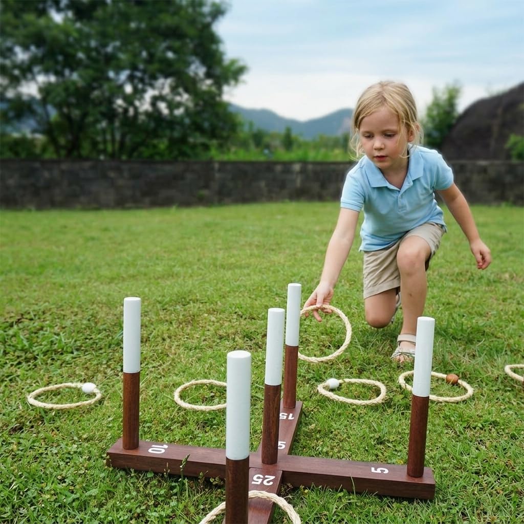 Ringwurfspiel Outdoor für & Familie – Wurfspiel mit Tragetasche – Ideales Gartenspielzeug für draußen