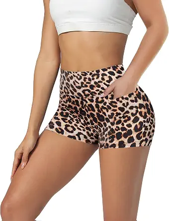 Biker Shorts for Women with Pockets - 8"/5"/3" Booty Black Spandex Shorts