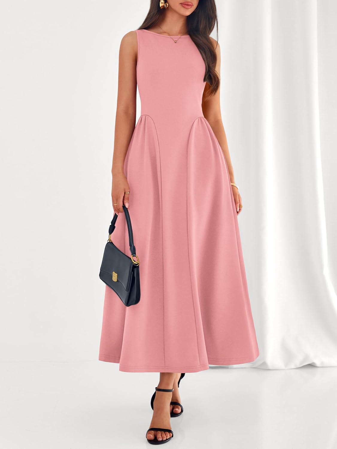 PRETTYGARDEN Summer Sleeveless Maxi Dresses for Women 2026 Elegant Classy A Line Tank Formal Midi Long Wedding Guest Dress - Image 2