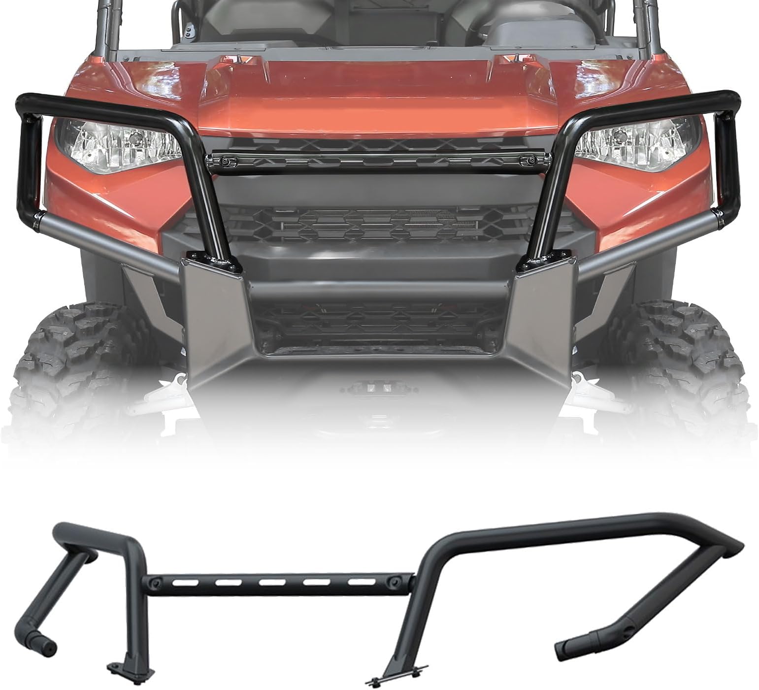 KEMIMOTO Front Bumper Upper Brush Guard, Rigid Steel Protector Compatible with 2018-2024 Polaris Ranger XP 1000, Crew XP 1000 & 2020-2025 Ranger 1000, Crew 1000, Accessories Replace #2882531