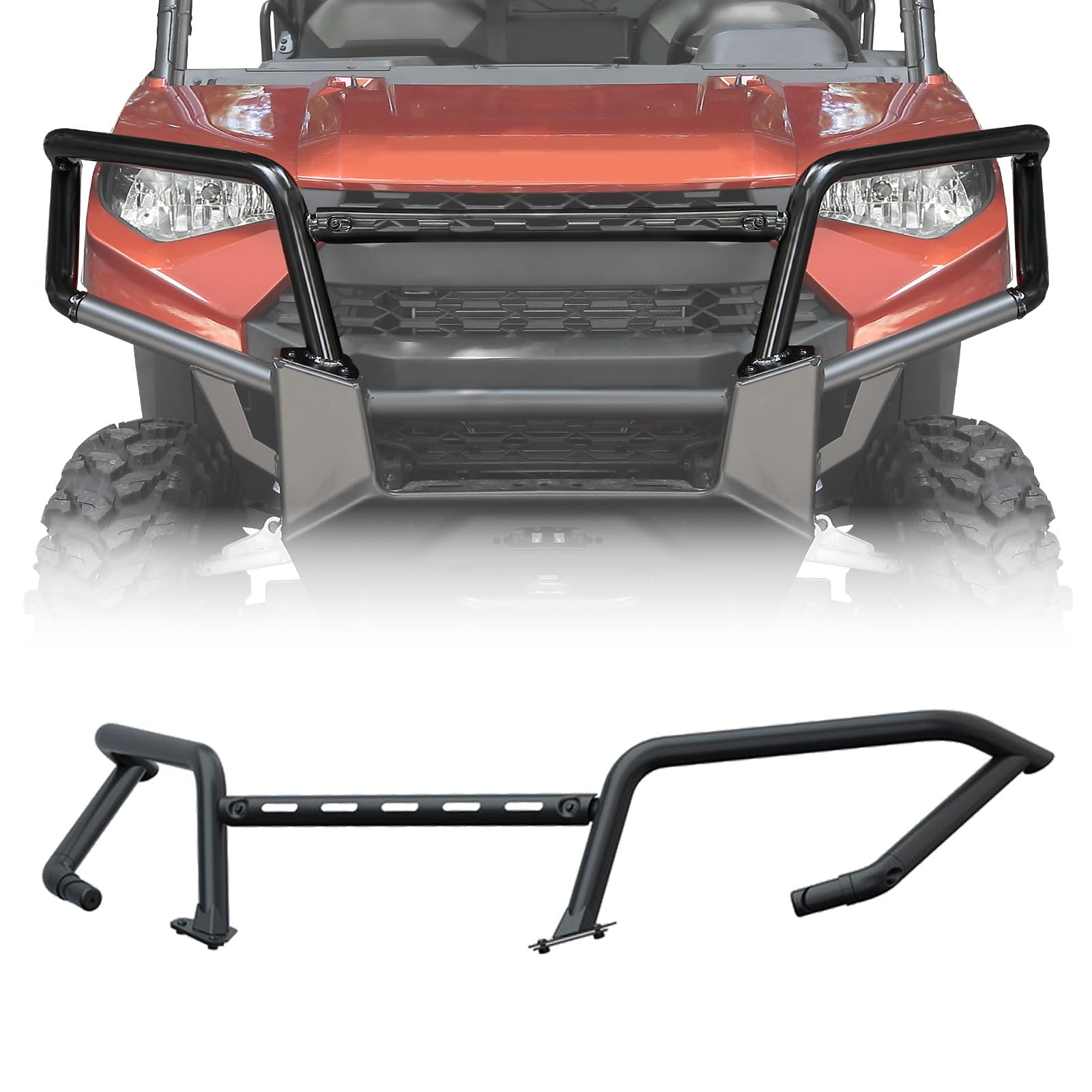 KEMIMOTO Front Bumper Upper Brush Guard, Rigid Steel Protector Compatible with 2018-2024 Polaris Ranger XP 1000, Crew XP 1000 & 2020-2025 Ranger 1000, Crew 1000, Accessories Replace #2882531