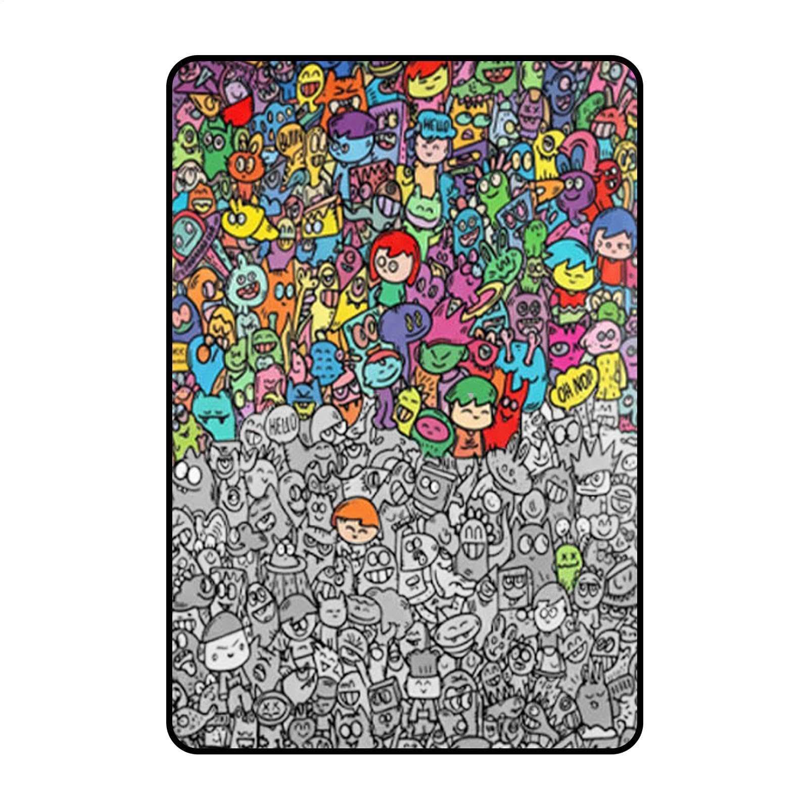 Couverture à colorier à faire soi-même, jeté de canapé lavable pour fille et garçon