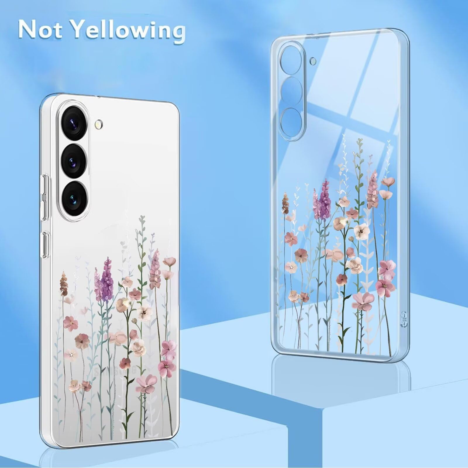 Pazpnoy Cover per Xiaomi Mi 11 Lite 4G/5G,Trasparente Ultra Sottile TPU Custodia,Silicone Cover con Modello Floreale,Donna Ragazza Antiurto Protettiva Case-4