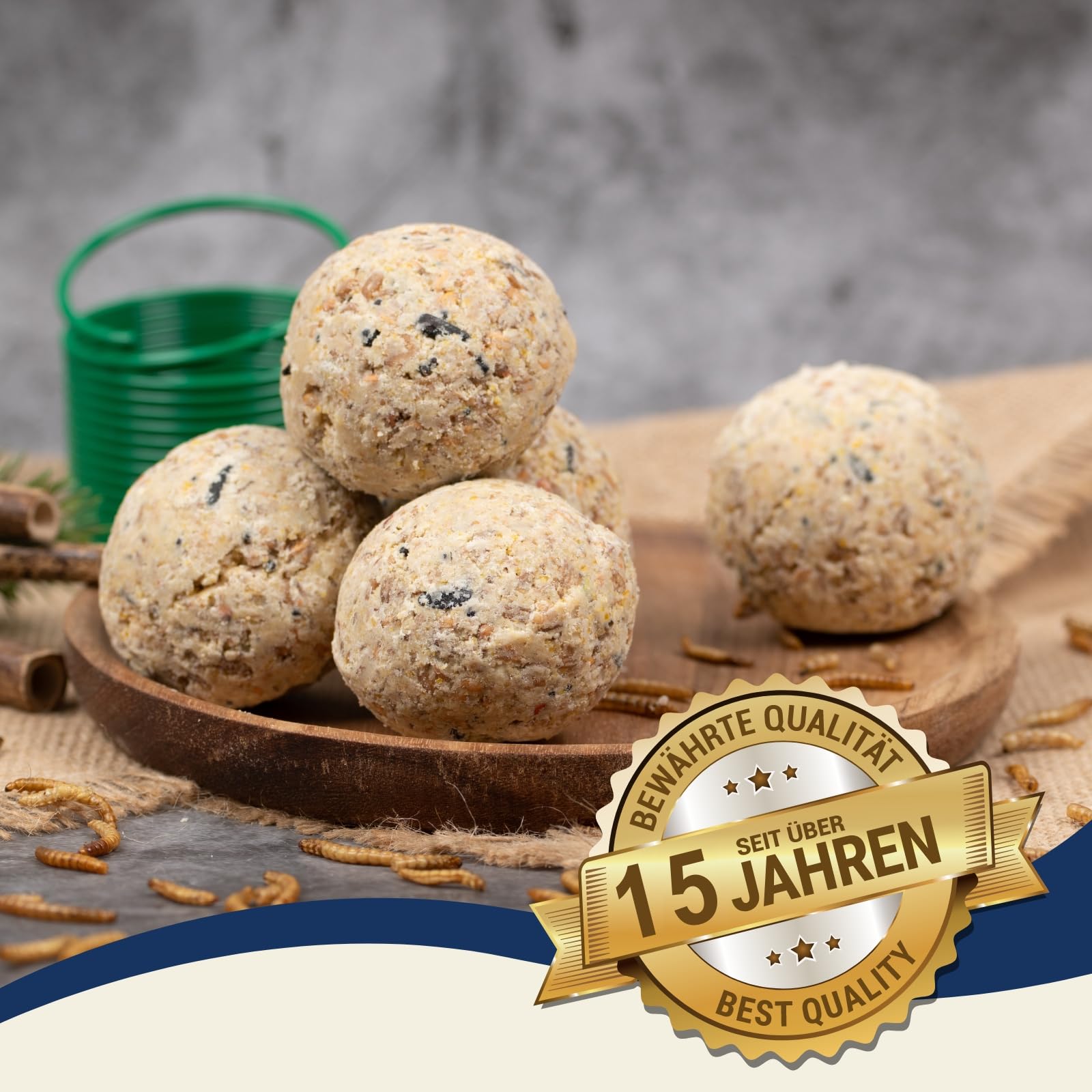 Lyra Pet® 200 STK. Meisenknödel Protein Boost ohne Netz à 90 g = 18 kg | Fetthaltiges Vogelfutter mit Mehlwürmern - Proteinreiche Energiequelle für Wildvögel - Nährstoffe für Sommer & Winter
