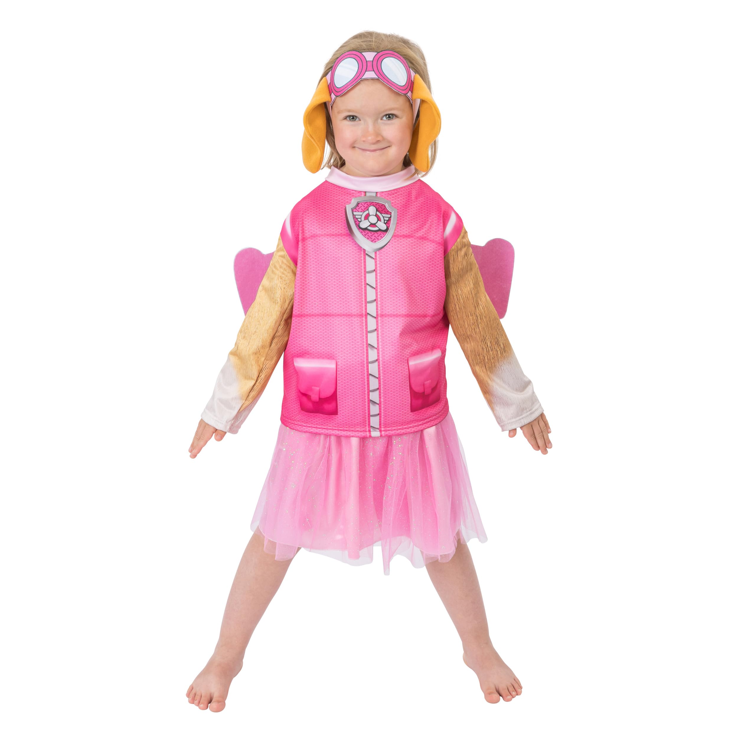 PAW Patrol Skye 4-Piece Kids Costume (116 cm) – Headband, Shirt, Skirt & Wings – Official Skye Outfit for Ages 5–6 Years – Halloween, Parties & Dress-Up Play
