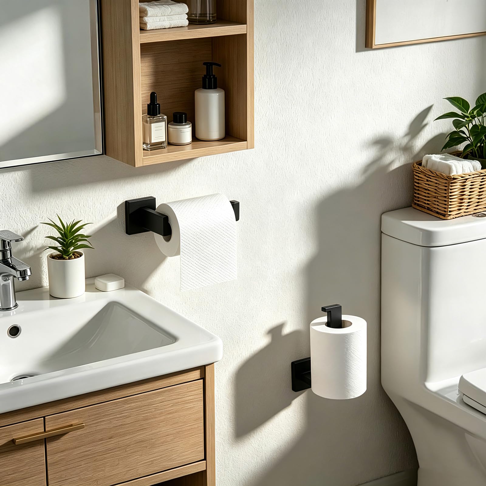JOPOFI Toilet Paper Holder - Bathroom Toilet Roll Holder - Matte Black — Amazon image 4