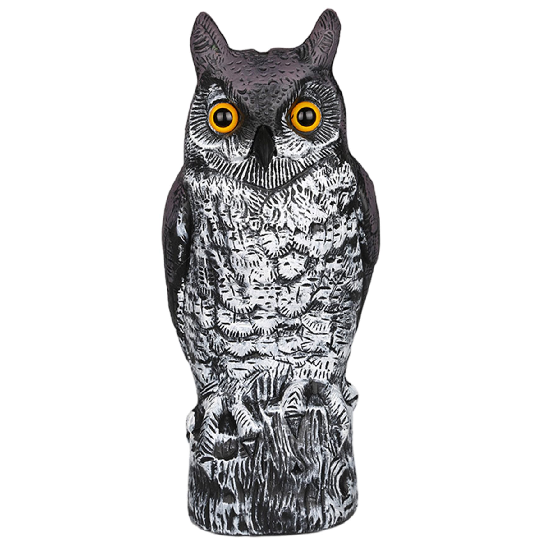 Neptuiby Owl Decoys to Scare Birds Away Lifelike Garden Statue for Outdoor Owl Decoys to Scare Birds Away Decoy Bird Devices Realistic Plastic Decoration (40cm Gray)