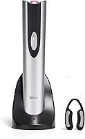 Oster Cordless Rechargeable Electric Wine Bottle Opener with Foil Cutter - Opens 30 Bottles, Silver
