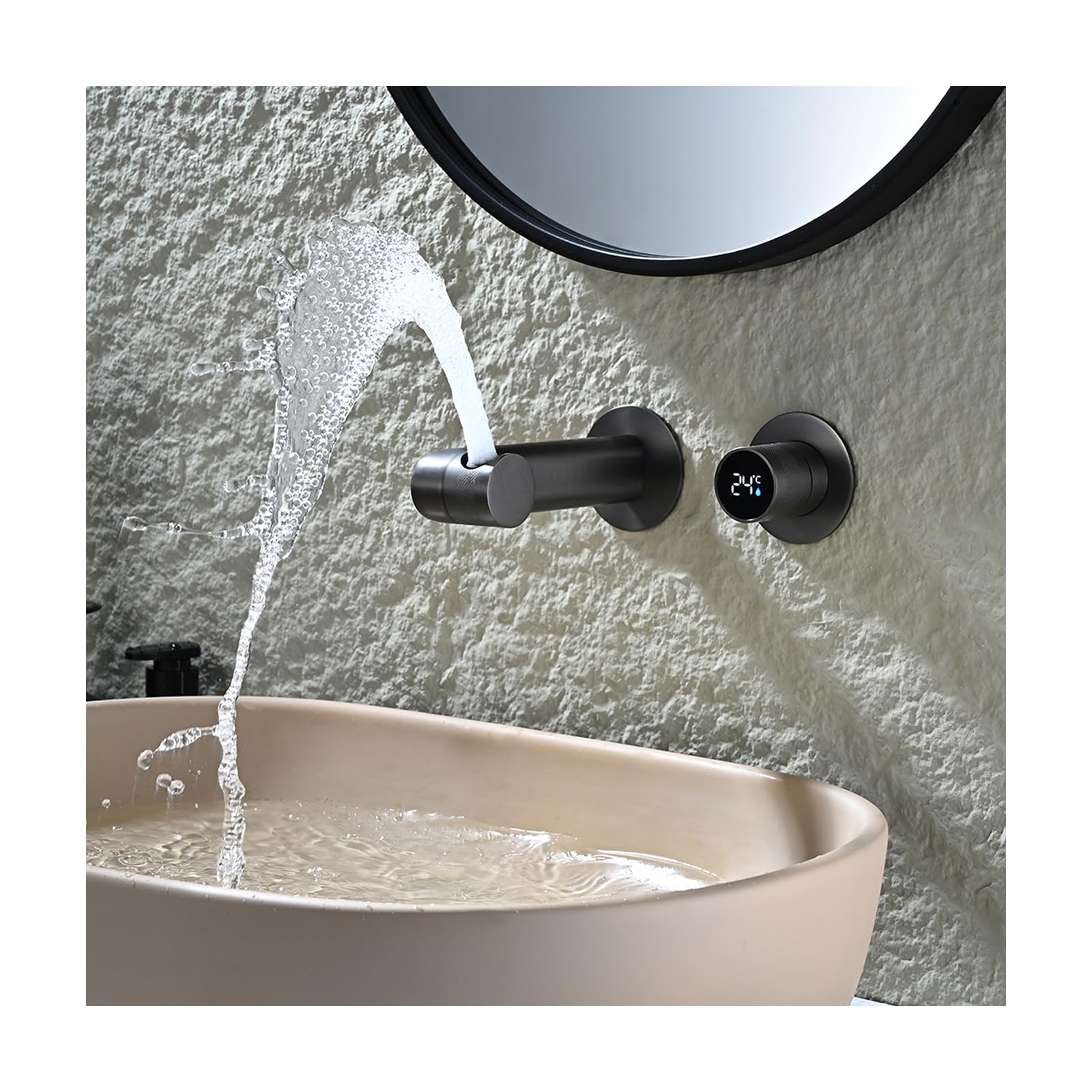 Robinet de lavabo à affichage LED et bec 360 en laiton robuste pour un réglage thermique parfait