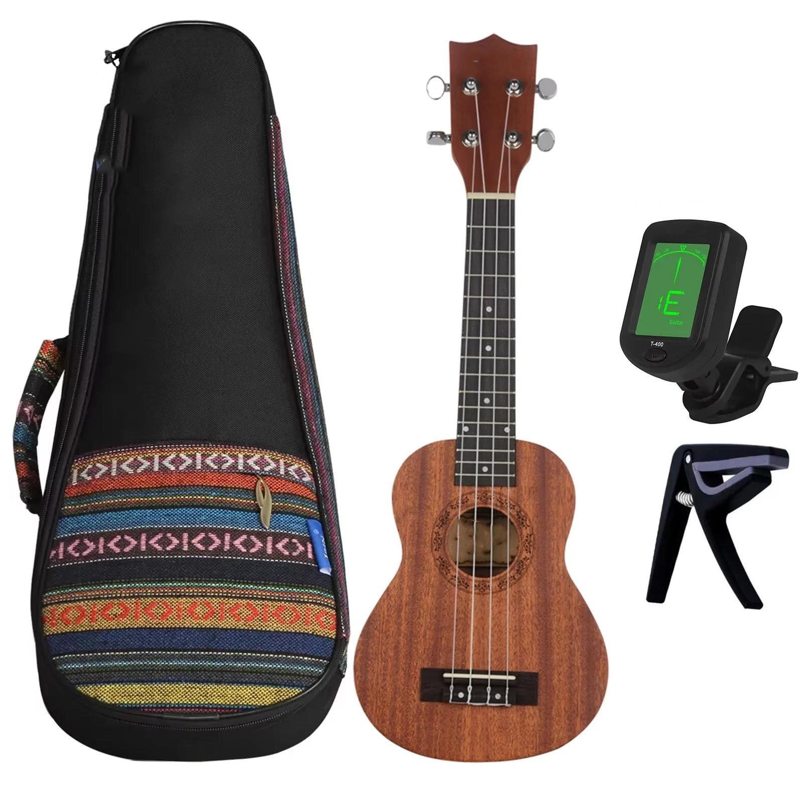 Profi Ukulele 21-Zoll-Ukulele-Minigitarre Viersaitiges Walnussholz-Zupfinstrument Geeignet Für Anfänger Und Profis