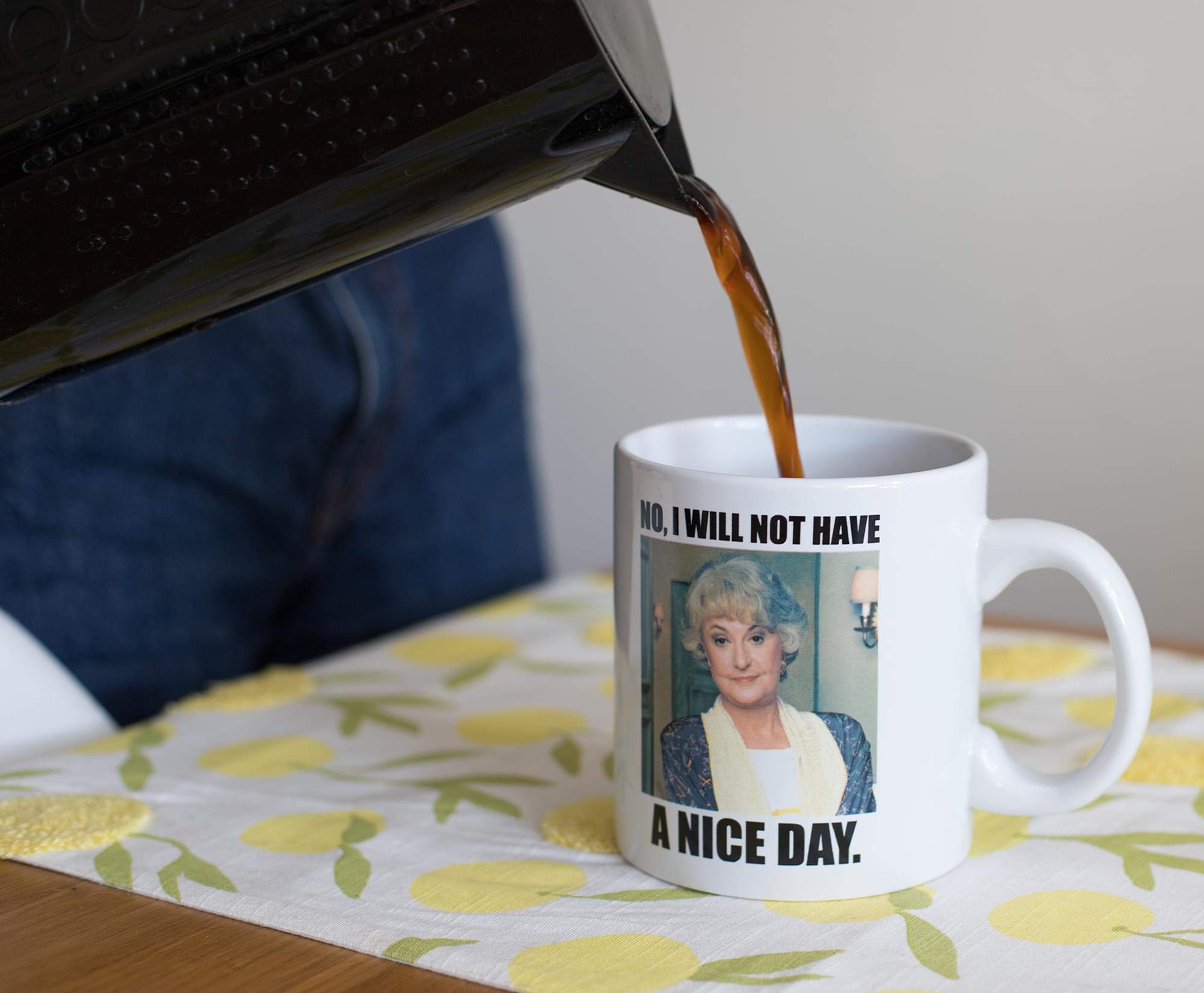 Amazon.com: Official The Golden Girls I Will Not Have A Nice Day Mug -  20-Ounce White Ceramic Cup for Hot Coffee, Tea, Water - Best Novelty  Drinkware w/Show Logo - Features Dorothy