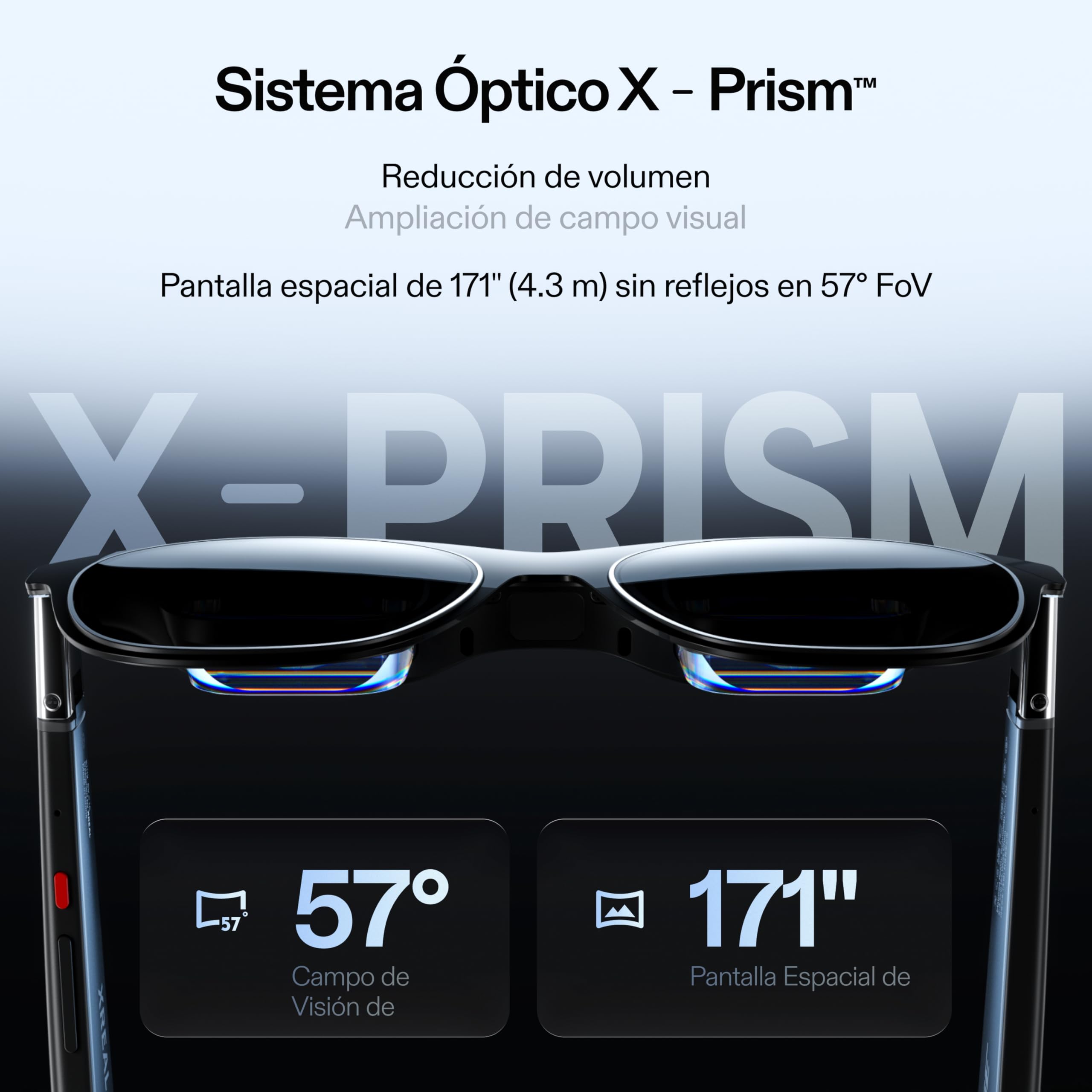 XREAL One Pro AR Gafas con Chip X1,Real 3D Lentes XR Nativo 3DoF, Óptica X-Prism, 57° FOV, Pantalla HD 171" y 120 Hz, Lentes AR con iPhone17/16/15,SteamDeck,ROG,Mac PC, Android iOS, M(IPD 57-66 mm)
