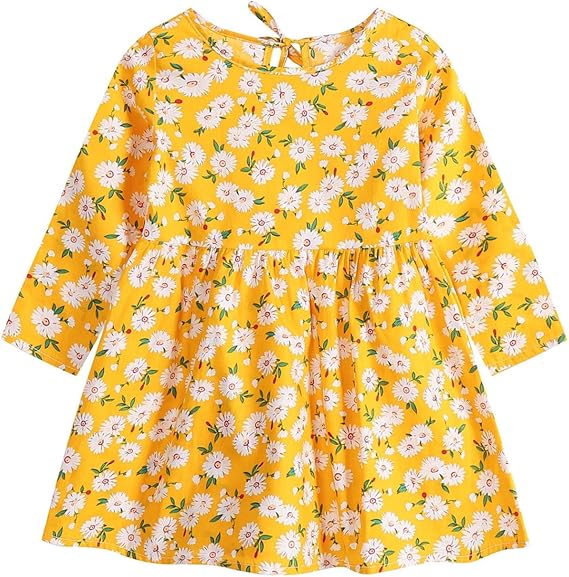 Amazon 子供服 女の子 ワンピース Liqiuxiang キッズ かわいい プリンセス 長袖 ドレス ベビー服 女の子 人気 おしゃれ 花柄 ファション ミニドレス 赤ちゃん服 こども服 おしゃれ ガールズ イベント パーティー 通園 通学 発表会 遊園地 春夏秋 ワンピース