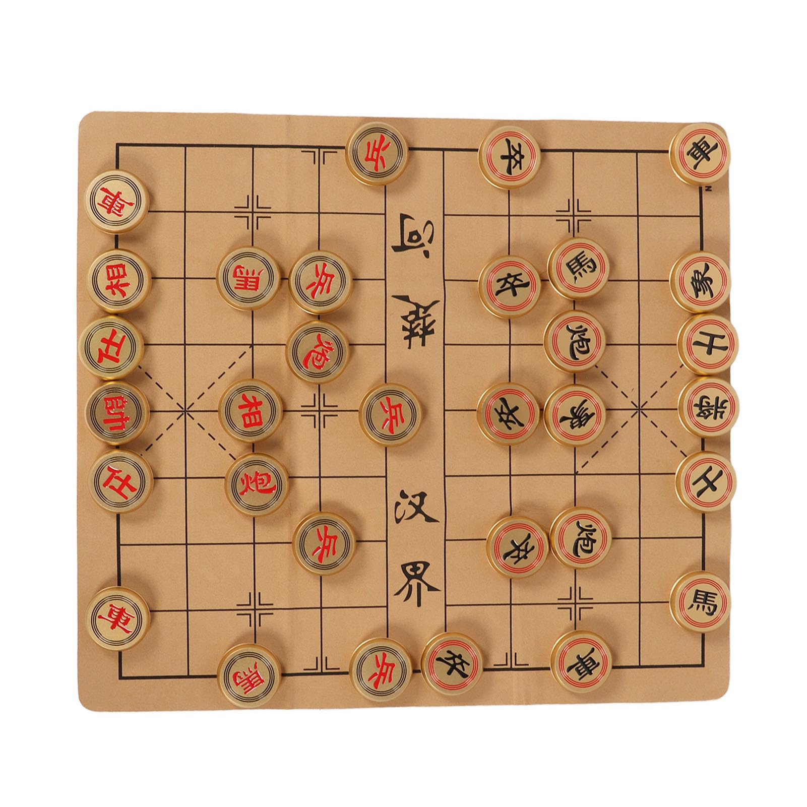 Bediffer Set da Gioco di Scacchi Cinesi Materiale in Alluminio Premium per il Tempo Libero Set Completo 61x54 Cm