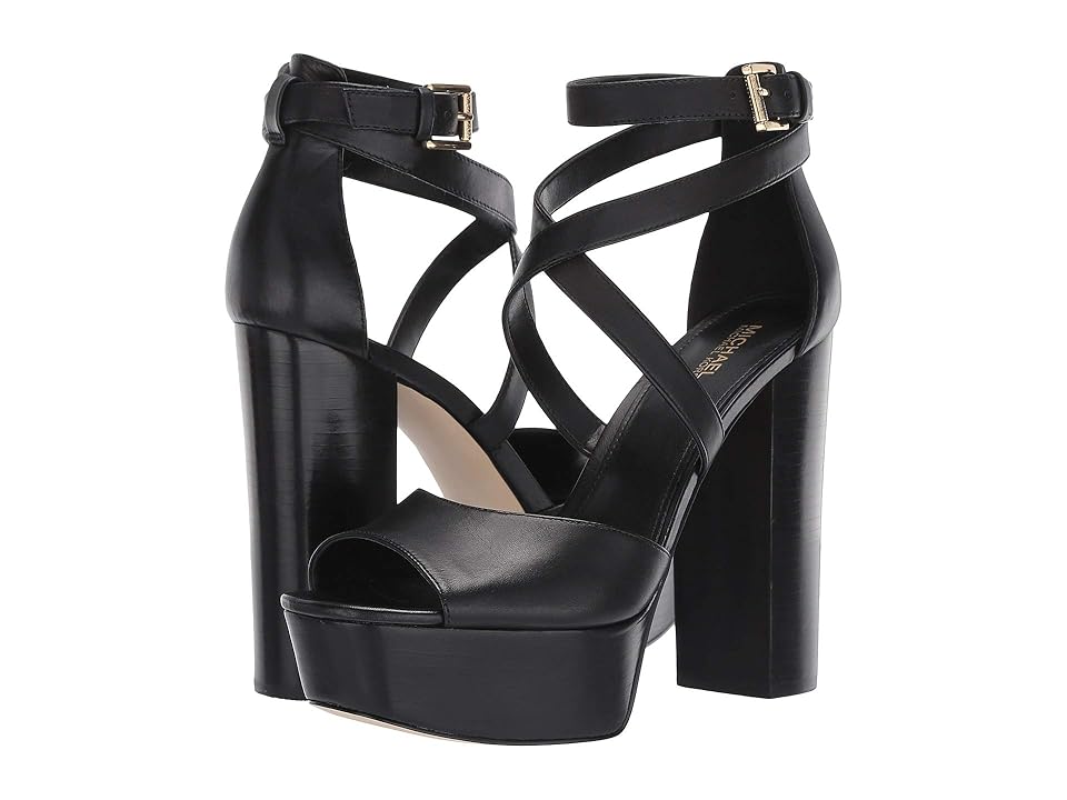 

MICHAEL Michael Kors Burke Platform (Black Vachetta/Stacked Heel) Women's Shoes