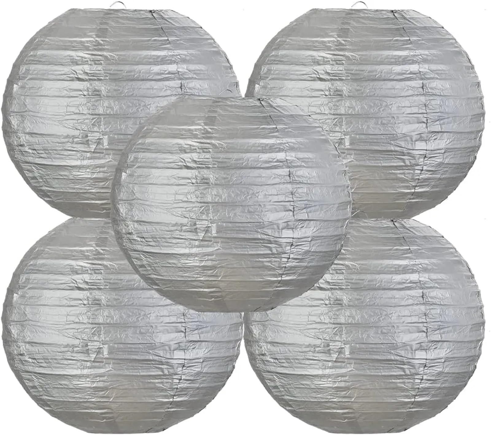 Faroles de papel estilo chino, juego 10, ideales for decoración fiestas 15 a 40 cm(Silver,10inch)