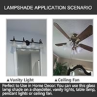 Vista 4 de Paquete de 4 cubiertas de luz para ventilador de techo, pantallas de vidrio de repuesto con forma de campana de estilo transicional, globos