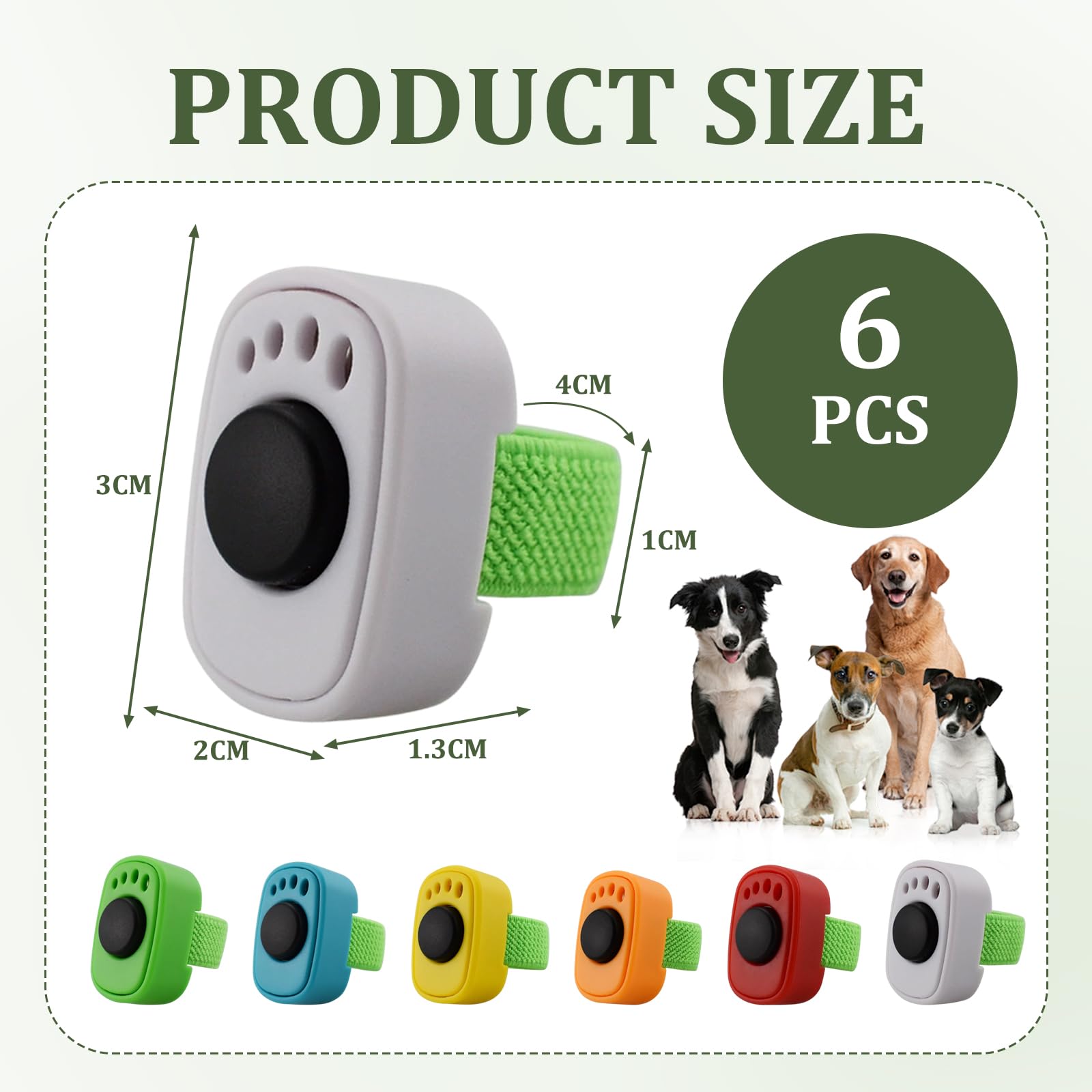 6 Pcs Clicker Chien Dressage,Clicker Chat Chien,Clicke Anneau Pour Doigt Animaux Compagnie Avec Dragonn,Accessoire Pratique Pour Entraînement Canin,Adapté Entraînement Chiens,Chats Chevaux(6 Couleurs)