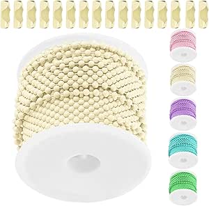 Amazon.com: Swpeet 1 Rolls 5m/16.4ft × 2.4mm White Plated Ball Beaded ...