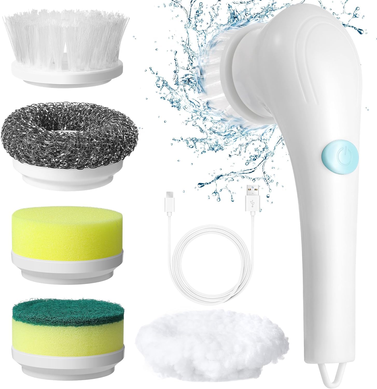 BELLOX Electric Spin Scrubber, Cordless Electric Cleaning Brush, Electric Cleaning Brush Scrubber for Bathroom Kitchen,with 5 Replaceable Brush Heads, Electric Scrubber for Bathroom and Kitchen (B0CVQHL5XM) Amazon Price History, Amazon Price Tracker