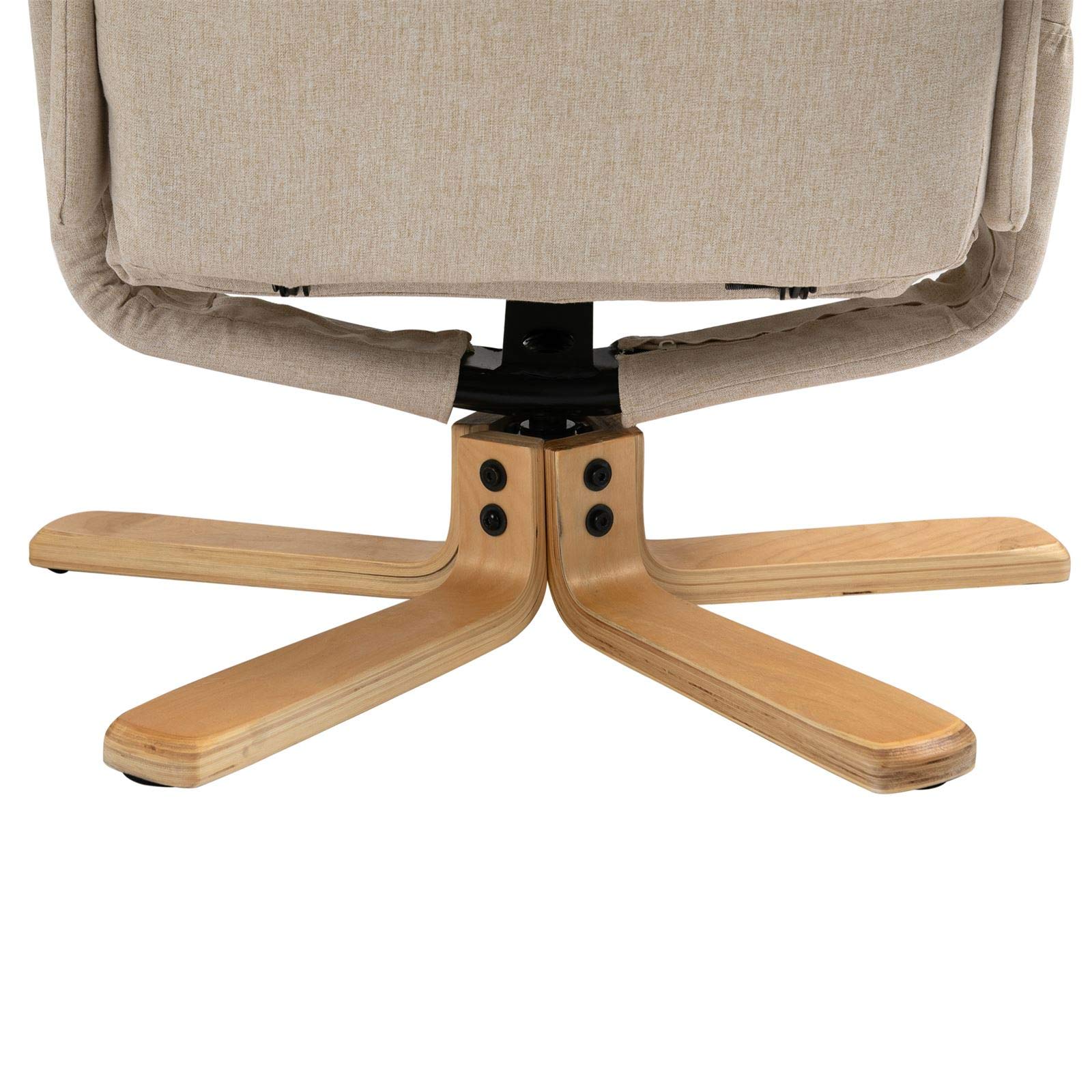 IDIMEX Relaxsessel Charly mit Hocker drehbar neigungsverstellbar beige [Max. Belastbarkeit 100 kg] für Wohnzimmer, TV-Sessel Fernsehsessel mit Liegefunktion Polstersessel und Hocker
